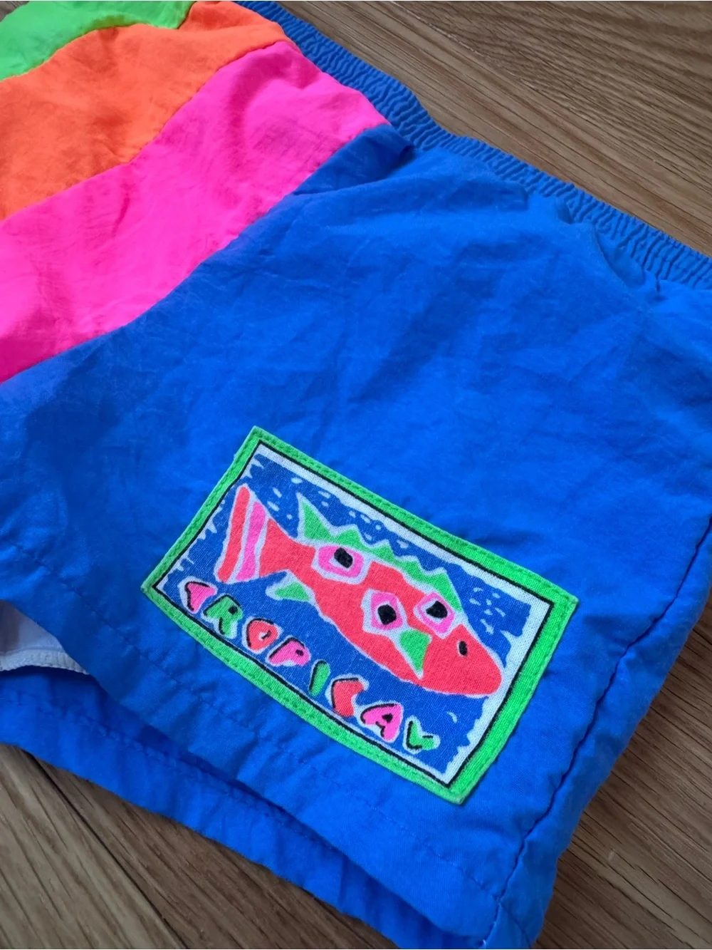 VINTAGE Carter's Bright Blue Toddler Swim Shorts circa 1990